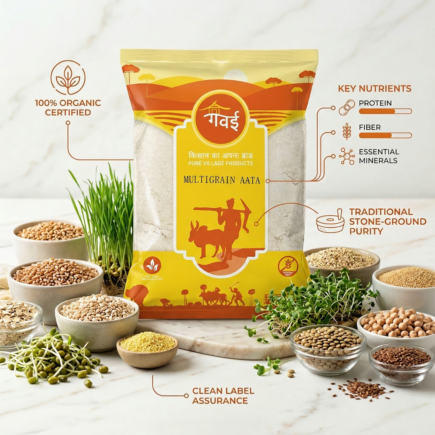 Multi Grain Flour मल्टी ग्रेन आटा (800gm)
